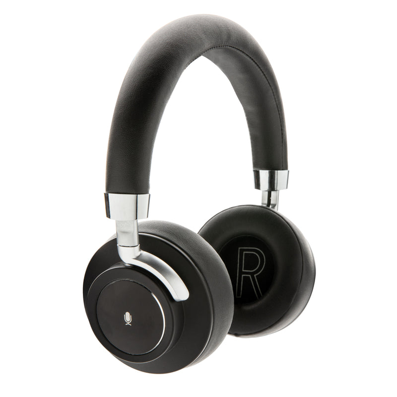 Load image into Gallery viewer, XD Xclusive Aria Wireless Comfort Headphones with cushioned ear cups and sleek black design, showing the over-ear audio headset.