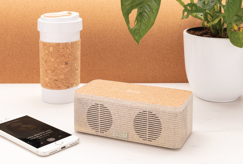 Load image into Gallery viewer, Wheatstraw wireless charging speaker - Custom Wood Designs