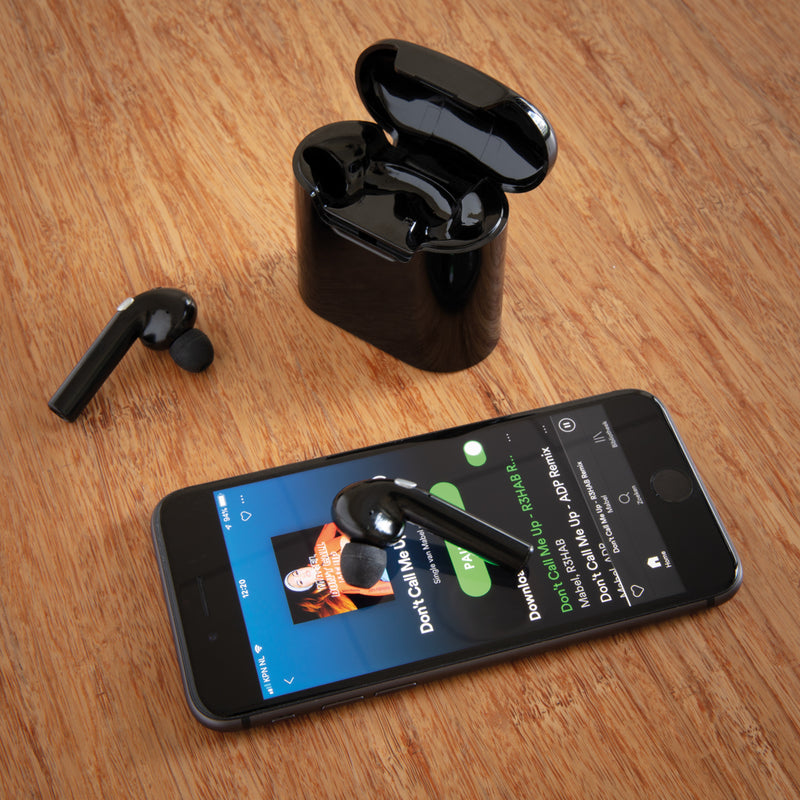 Load image into Gallery viewer, Liberty wireless earbuds in charging case - Custom Wood Designs