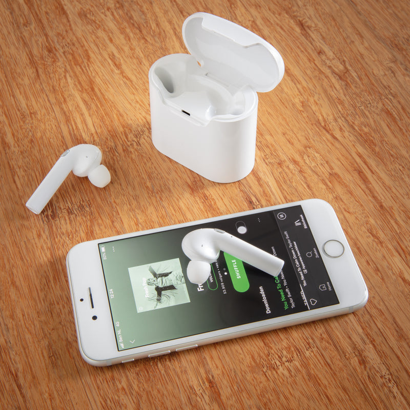Load image into Gallery viewer, Liberty wireless earbuds in charging case - Custom Wood Designs