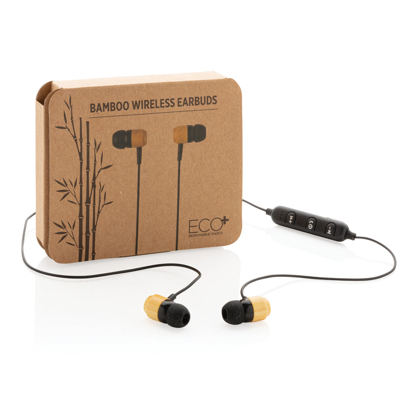 Load image into Gallery viewer, Bamboo wireless earbuds - Custom Wood Designs