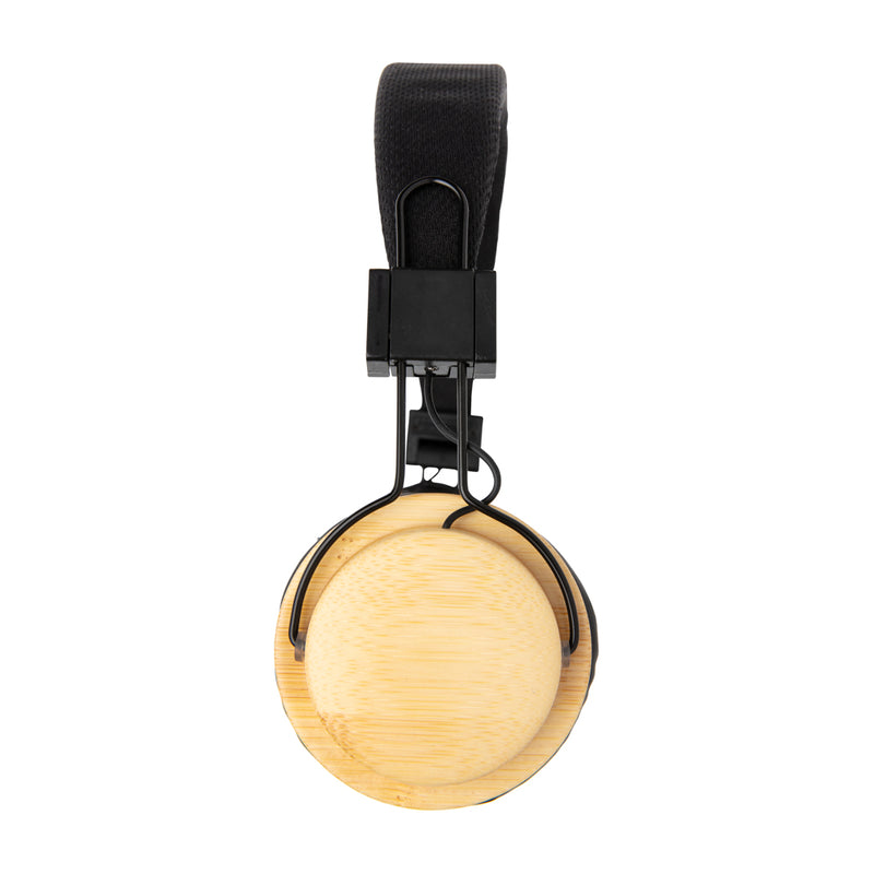 Load image into Gallery viewer, Bamboo wireless headphone from XD Collection, modern audio device with sleek design and over-ear comfort.