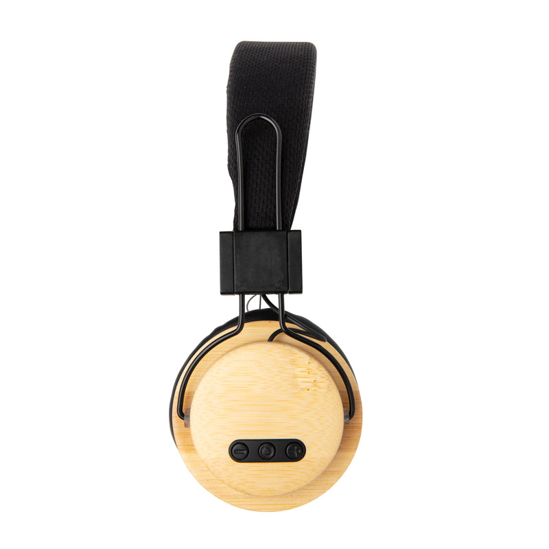 Load image into Gallery viewer, Bamboo wireless headphone from XD Collection showing sleek audio design with bamboo accents and wireless connectivity features.