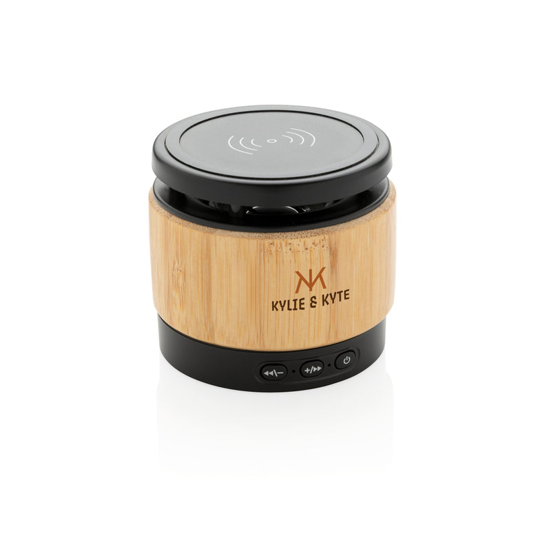 Load image into Gallery viewer, Bamboo wireless charger speaker - Custom Wood Designs