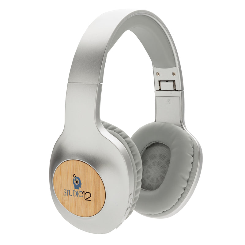 Load image into Gallery viewer, Wireless Dakota Bamboo headphones by XD Xclusive featuring sleek bamboo ear cups and over-ear design for comfortable audio experience.