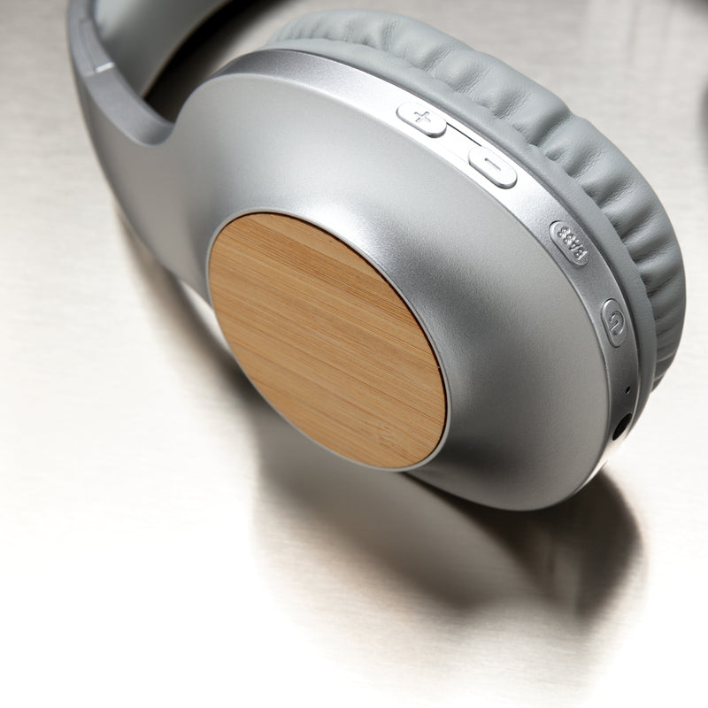 Load image into Gallery viewer, Wireless Dakota Bamboo headphones by XD Xclusive featuring sleek bamboo design and comfortable over-ear audio fit.