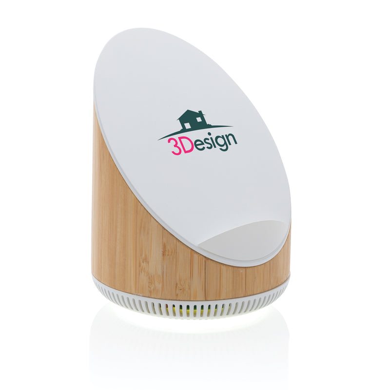 Load image into Gallery viewer, Ovate bamboo 5W speaker with 15W wireless charger - Custom Wood Designs