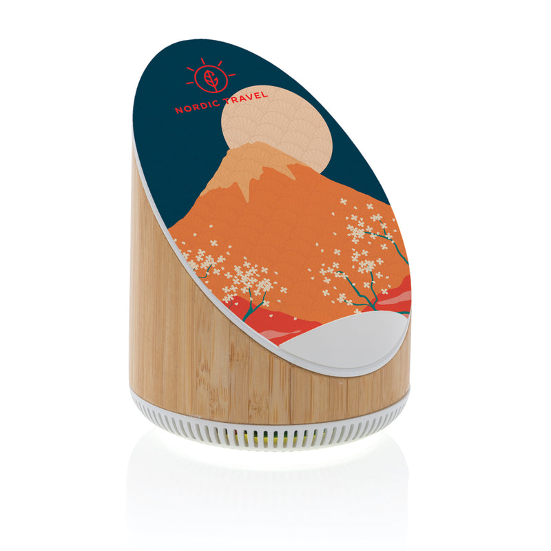 Load image into Gallery viewer, Ovate bamboo 5W speaker with 15W wireless charger - Custom Wood Designs