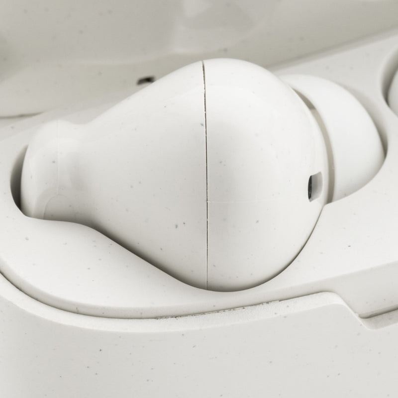 Load image into Gallery viewer, XD Collection RCS recycled plastic Liberty Pro wireless earbuds, black in-ear audio earbuds with charging case and control buttons.