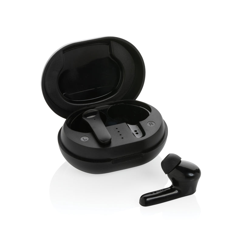 Load image into Gallery viewer, XD Collection RCS recycled plastic TWS earbuds, compact wireless audio earbuds with charging case, eco-friendly design.