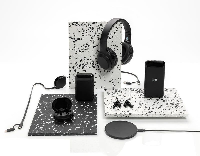 Load image into Gallery viewer, XD Collection RCS recycled plastic TWS earbuds for audio, featuring sleek design and wireless convenience.