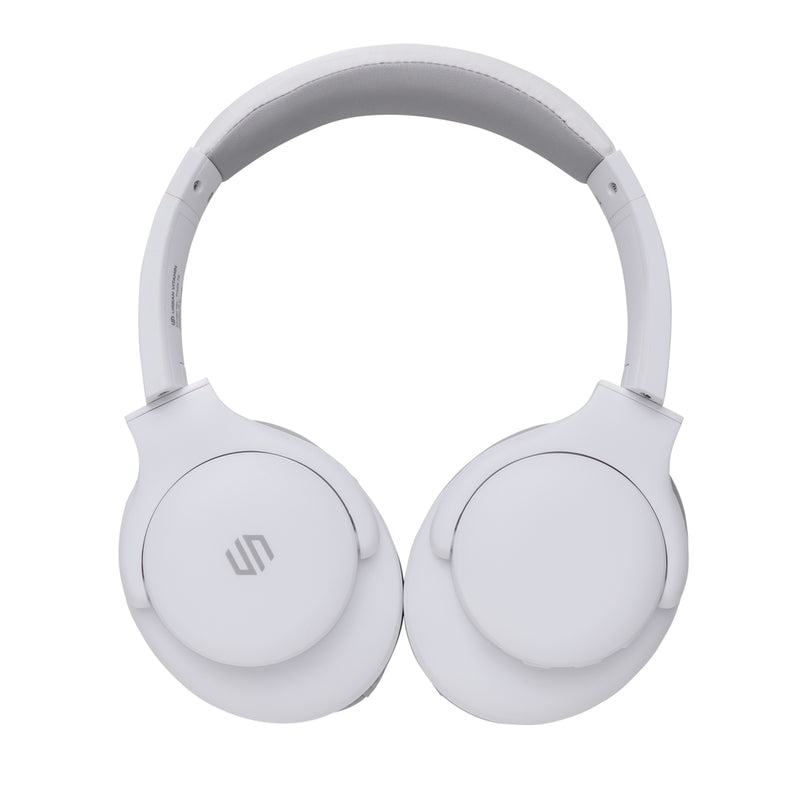 Load image into Gallery viewer, Urban Vitamin Fresno wireless headphone in black, showing sleek over-ear design with padded ear cups and adjustable headband.