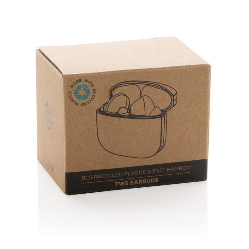 Load image into Gallery viewer, Bamboo TWS earbuds with RCS recycled plastic - Custom Wood Designs