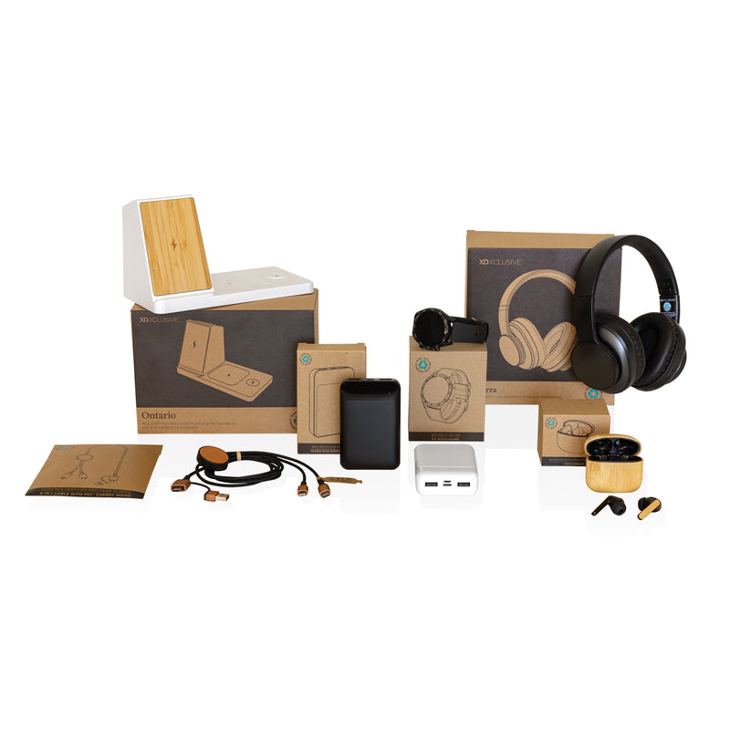 Load image into Gallery viewer, Bamboo TWS earbuds with RCS recycled plastic - Custom Wood Designs
