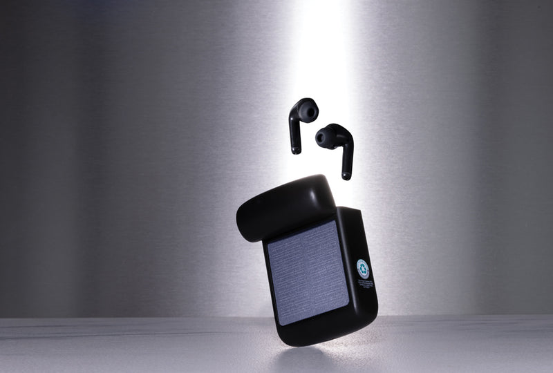 Load image into Gallery viewer, Skywave RCS recycled plastic solar earbuds - Custom Wood Designs