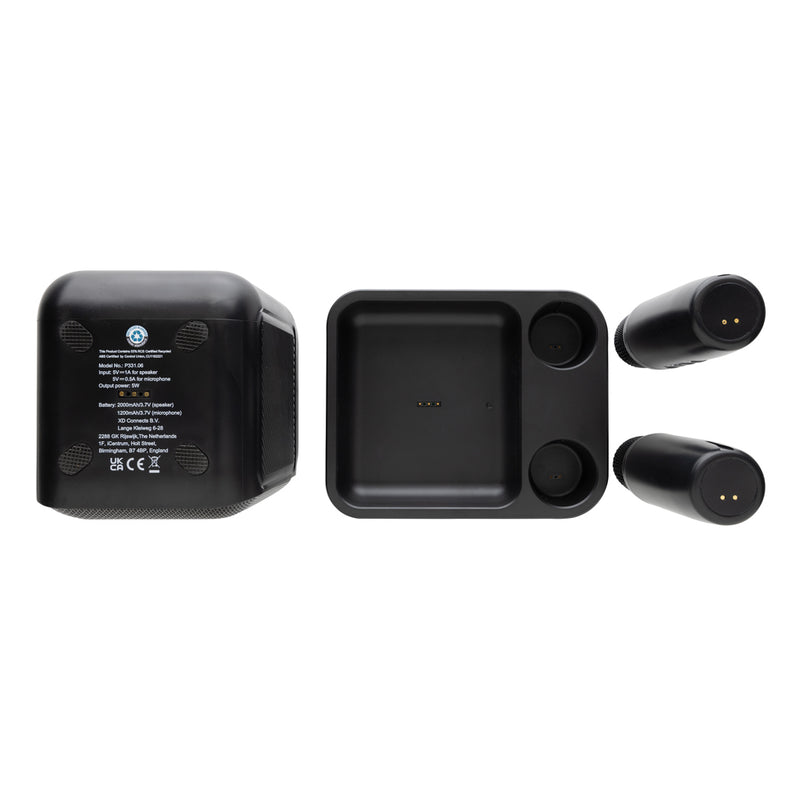 Load image into Gallery viewer, Singvibe RCS recycled plastic karaoke set with double mic - Custom Wood Designs