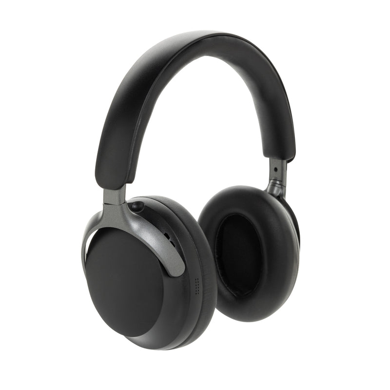 Load image into Gallery viewer, Soundpro RCS recycled plastic ANC headphones by XD Collection, showing black over-ear design with cushioned ear cups.
