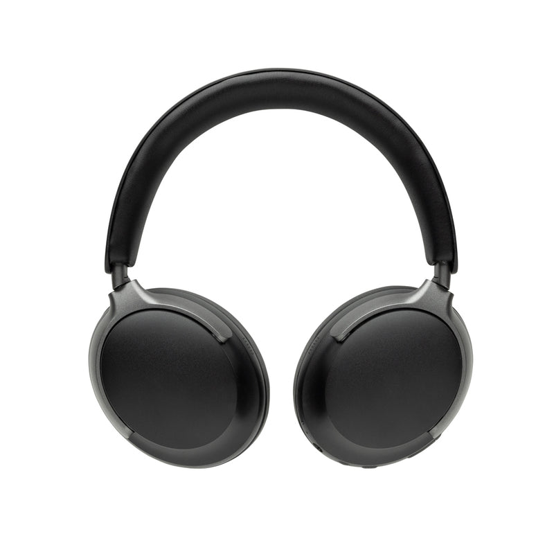 Load image into Gallery viewer, XD Collection Soundpro RCS recycled plastic ANC headphones, sleek black audio headphones with cushioned ear cups and adjustable headband.