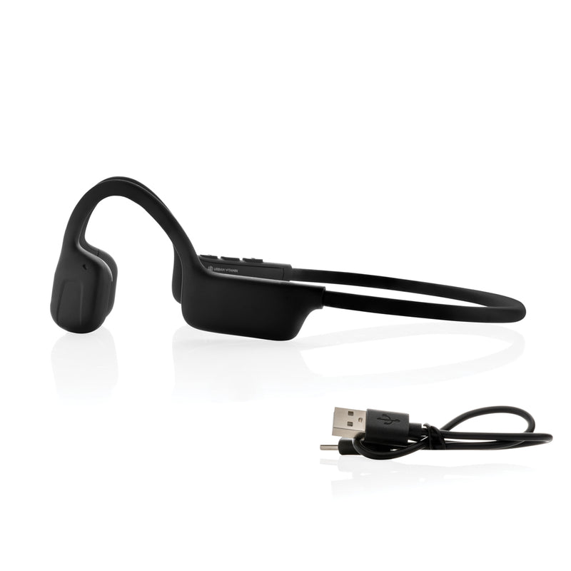 Load image into Gallery viewer, Urban Vitamin RCS plastic air conductive headphone for audio, featuring sleek design and breathable earcups, shown in the image.
