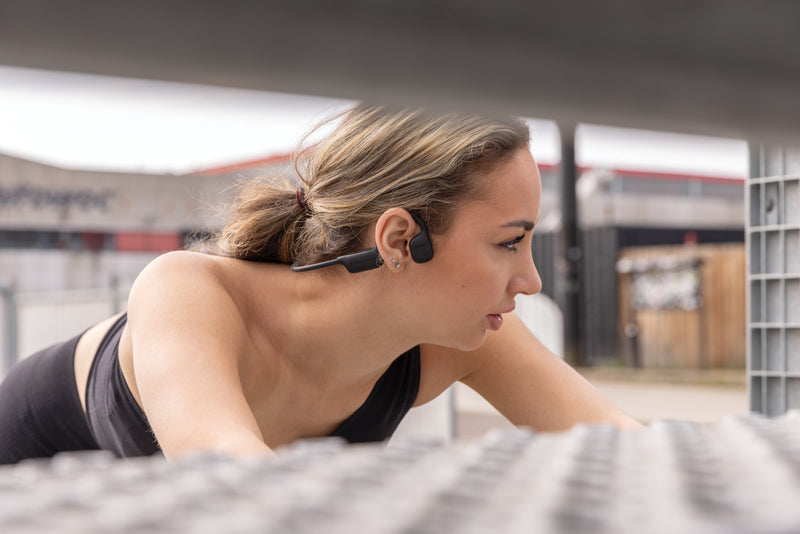 Load image into Gallery viewer, Urban Vitamin RCS plastic air conductive headphones for audio, featuring sleek design and comfortable fit.