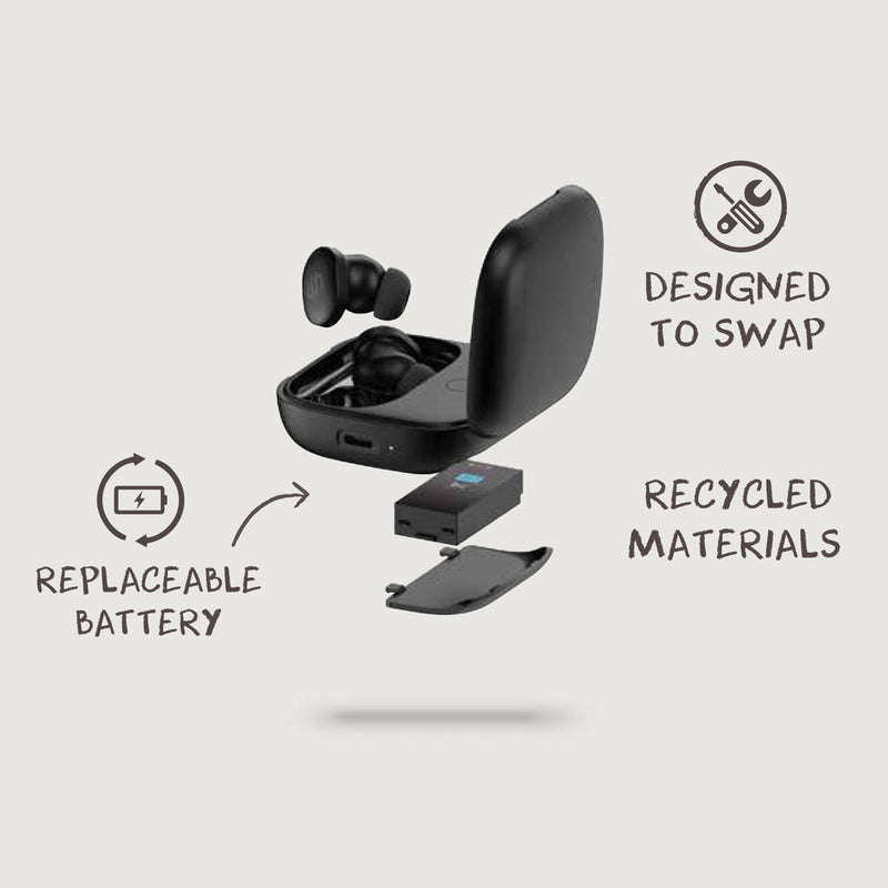 Load image into Gallery viewer, Lakewood RCS recycled and repairable wireless earbuds - Custom Wood Designs