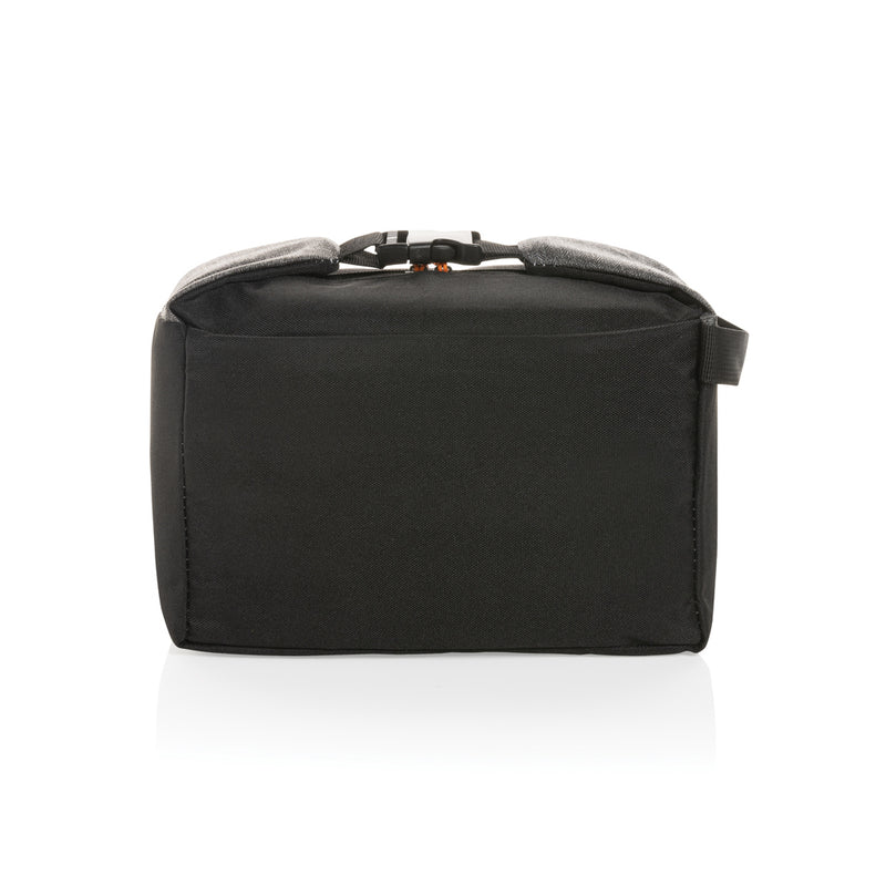 Load image into Gallery viewer, Two-tone XD Collection outdoor cooler bag with insulated compartments for beverages and snacks, black and gray design.