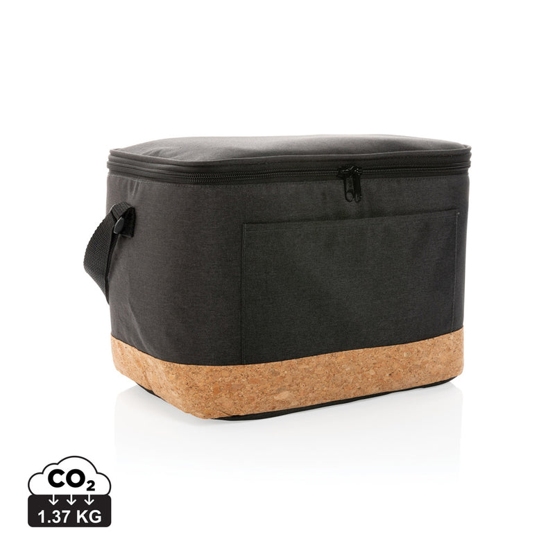 Load image into Gallery viewer, Impact AWARE™ XL RPET cooler bag by XD Collection, two-tone outdoor cooler with cork detail, showing front view with handles.
