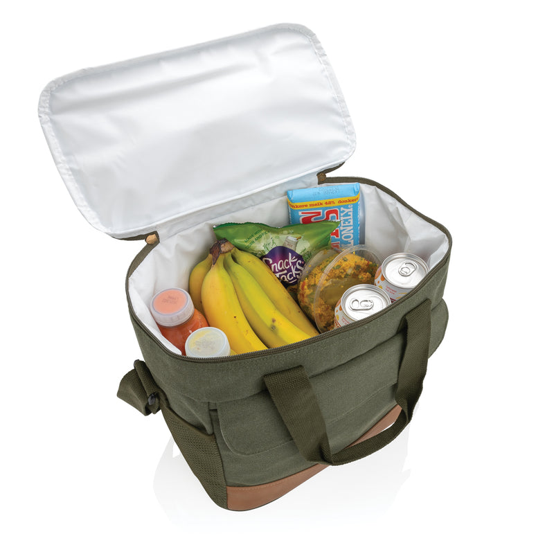 Load image into Gallery viewer, Outdoor Impact AWARE™ 16 oz. canvas cooler bag by XD Collection, featuring insulated interior and rugged design for outdoor use.
