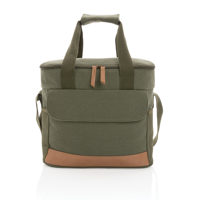Load image into Gallery viewer, Outdoor Impact AWARE™ 16 oz. canvas cooler bag by XD Collection, featuring durable fabric and insulated interior for outdoor use.