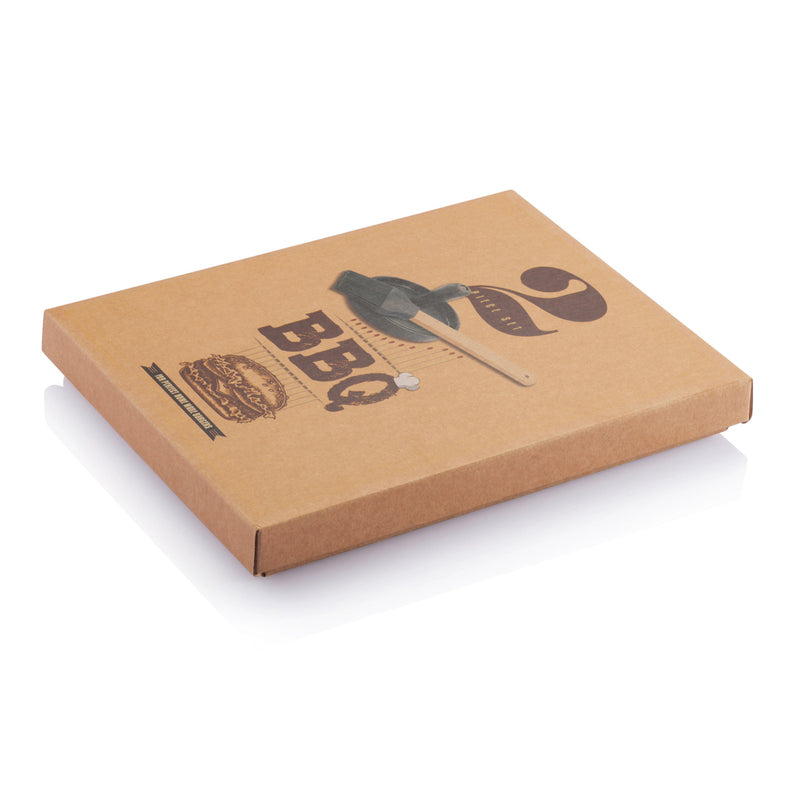 Load image into Gallery viewer, BBQ set with hamburger press and brush - Custom Wood Designs