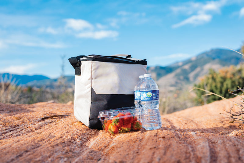 Load image into Gallery viewer, XD Collection Kazu AWARE™ RPET outdoor cooler bag with insulated interior and adjustable strap for easy carrying.