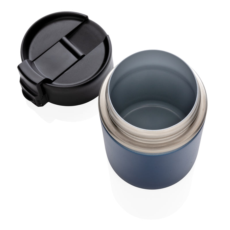 Load image into Gallery viewer, XD Xclusive Bogota compact vacuum mug with ceramic coating, stylish drinkware for hot and cold beverages, shown with lid and ceramic finish.