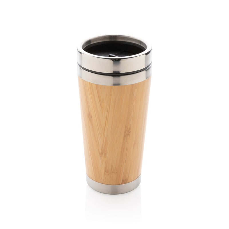 Load image into Gallery viewer, Bamboo tumbler from XD Collection drinkware set with a sleek, eco-friendly design and natural bamboo finish.