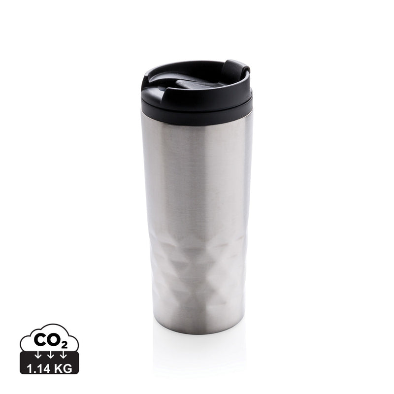 Load image into Gallery viewer, Geometric mug from XD Collection drinkware featuring a modern black and white angular pattern, perfect for hot beverages.