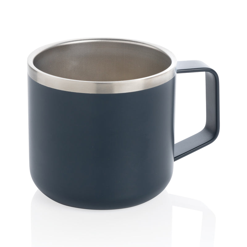 Load image into Gallery viewer, Stainless steel camp mug from XD Collection, durable drinkware with a sleek, polished finish and comfortable handle.