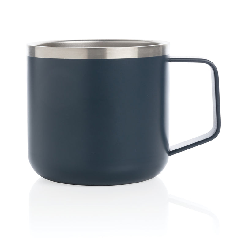 Load image into Gallery viewer, Stainless steel camp mug from XD Collection, durable drinkware with a sleek handle and insulated design for outdoor use