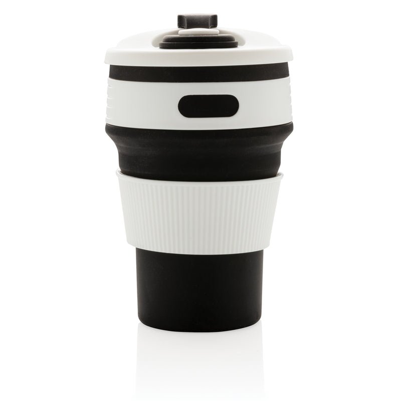Load image into Gallery viewer, Foldable silicone drinkware cup by XD Collection, showing a compact, flexible silicone cup ideal for travel and outdoor use.