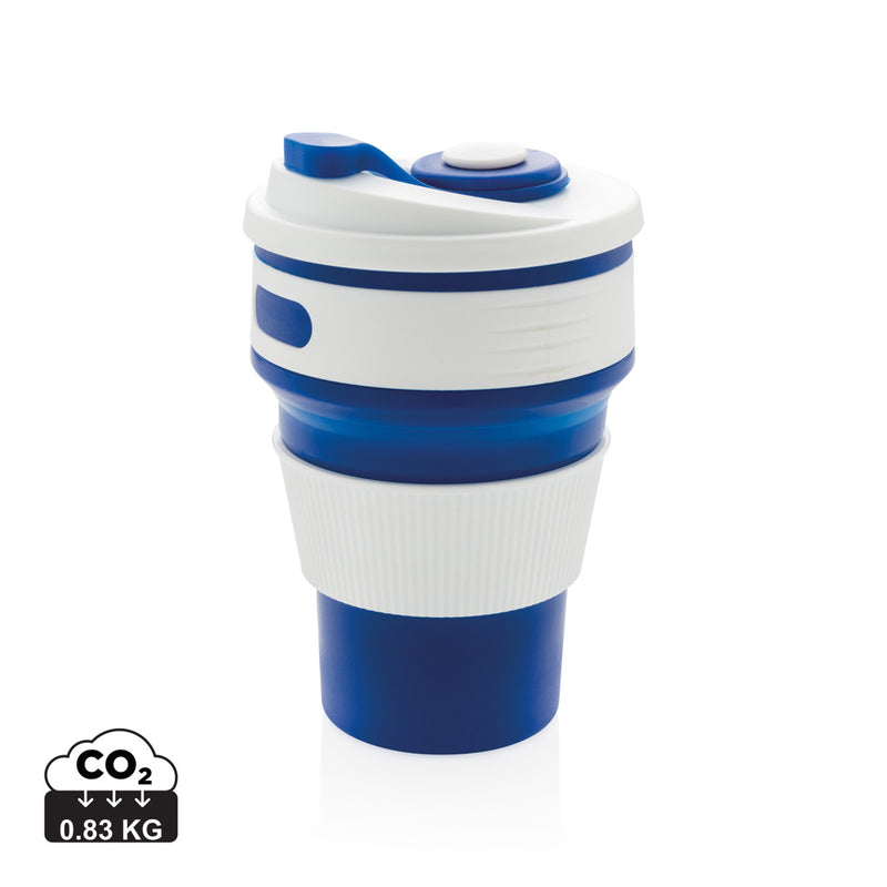 Load image into Gallery viewer, Foldable silicone drinkware cup from XD Collection, shown in a compact, flexible design for easy storage and portability.