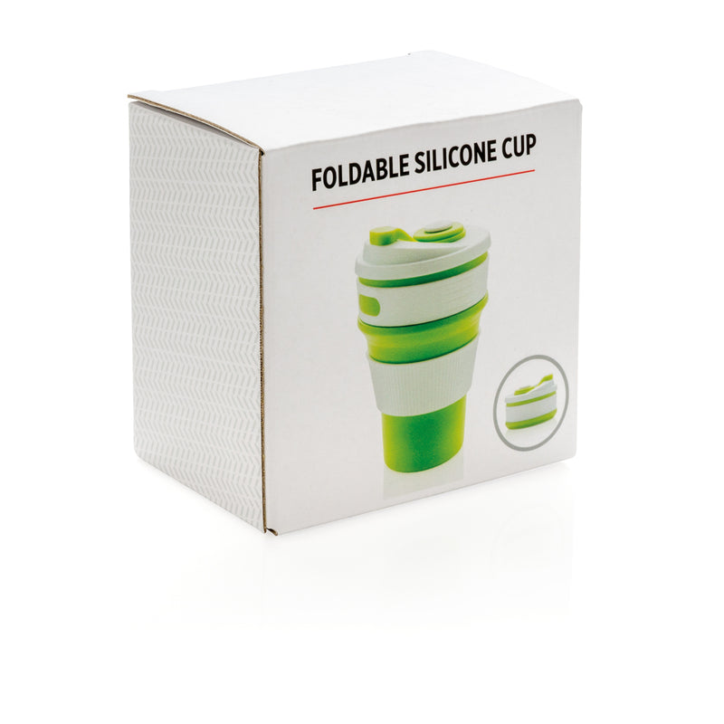 Load image into Gallery viewer, Foldable silicone drinkware cup by XD Collection, showing flexible, portable silicone cup in vibrant color for on-the-go hydration.