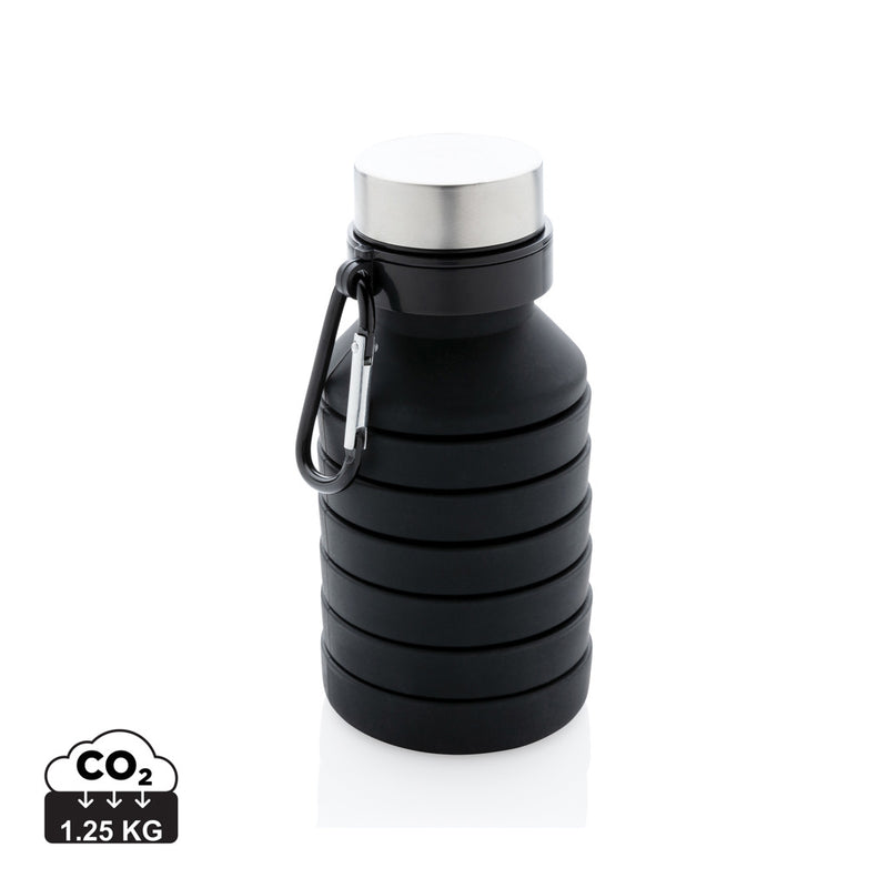 Load image into Gallery viewer, Leakproof collapsible silicone drinkware bottle with lid from XD Collection, showing the portable, flexible design and sealing cap.