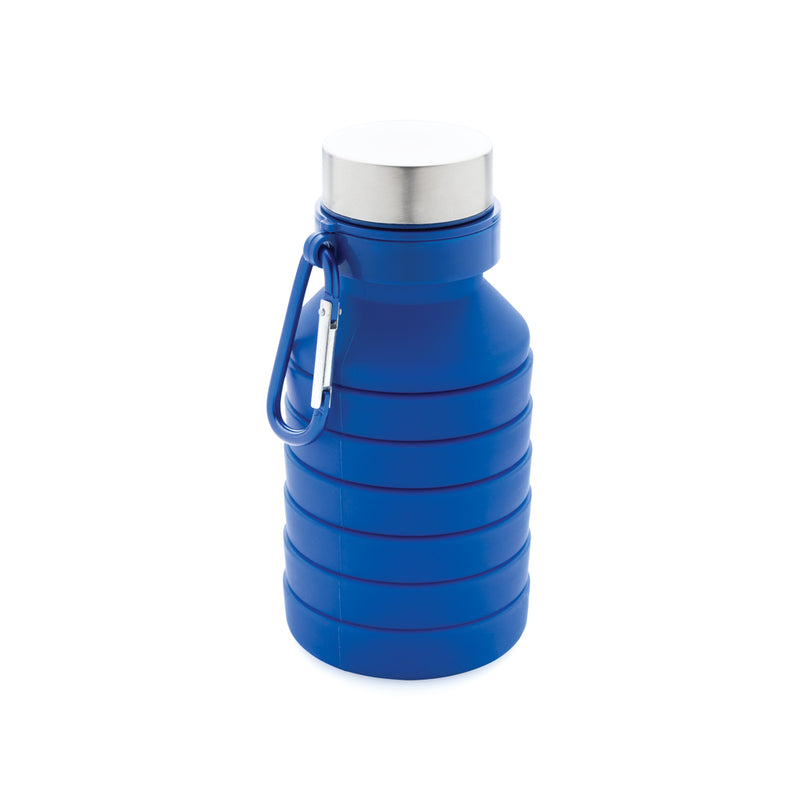 Load image into Gallery viewer, Leakproof collapsible silicone drinkware bottle with lid from XD Collection, showing the flexible, compact design and secure closure.