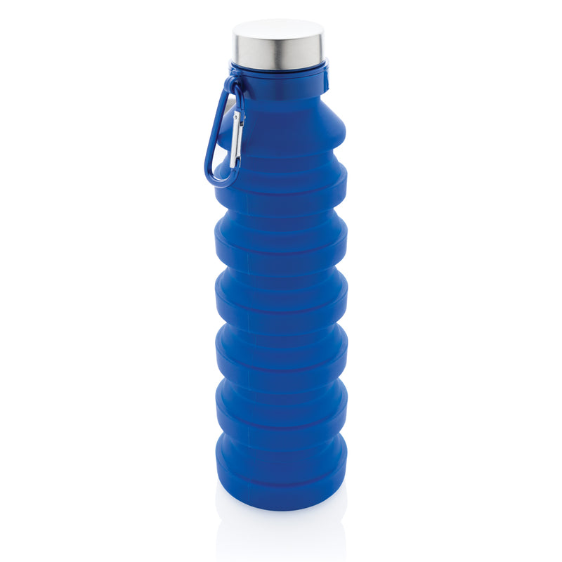 Load image into Gallery viewer, Leakproof collapsible silicone drinkware bottle with lid from XD Collection, showing the flexible, portable design and vibrant color.