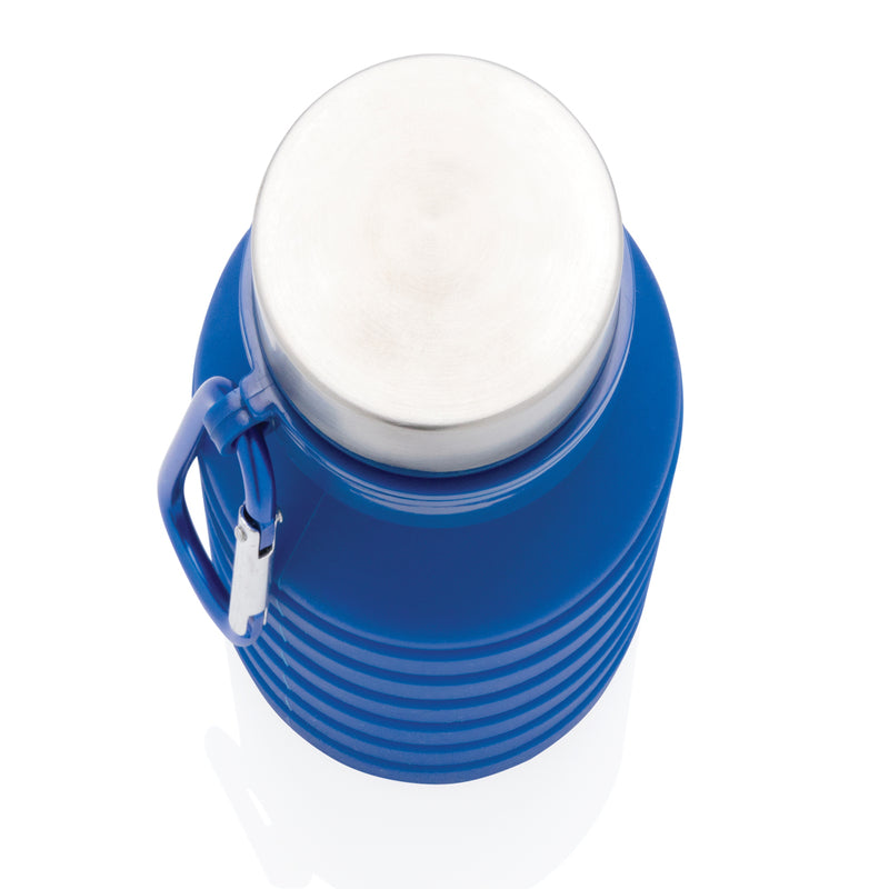 Load image into Gallery viewer, Leakproof collapsible silicone drinkware bottle with lid by XD Collection, showcasing flexible, portable design for on-the-go hydration.