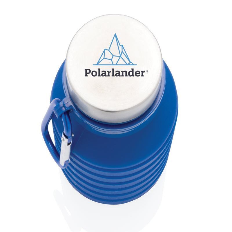 Load image into Gallery viewer, Leakproof collapsible silicone drink bottle with lid from XD Collection, shown in a compact, flexible design ideal for travel.