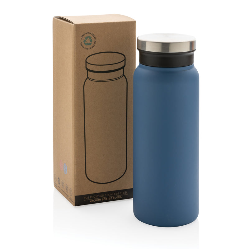 Load image into Gallery viewer, Recycled stainless steel vacuum bottle 600ML from XD Collection, durable drinkware with sleek design and eco-friendly materials.