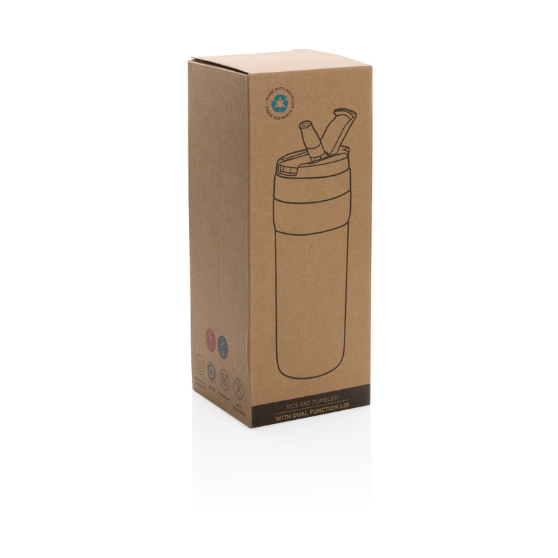 Load image into Gallery viewer, XD Collection RCS RSS tumbler with hot and cold lid, insulated drinkware in sleek design, suitable for hot or cold beverages.