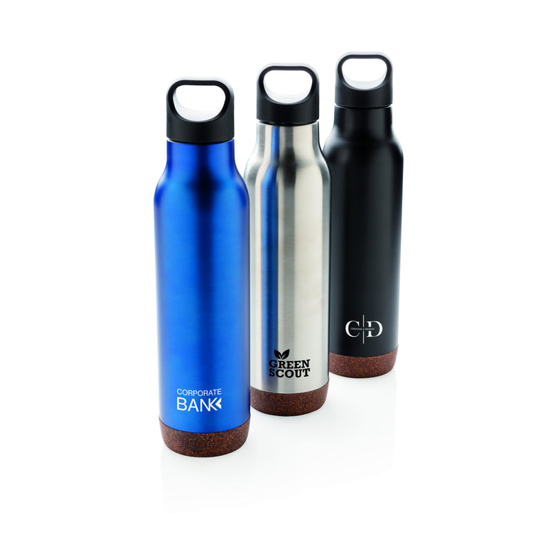 Load image into Gallery viewer, Cork leakproof vacuum flask from XD Collection, made of durable drinkware material, with a sleek design and screw-top lid.
