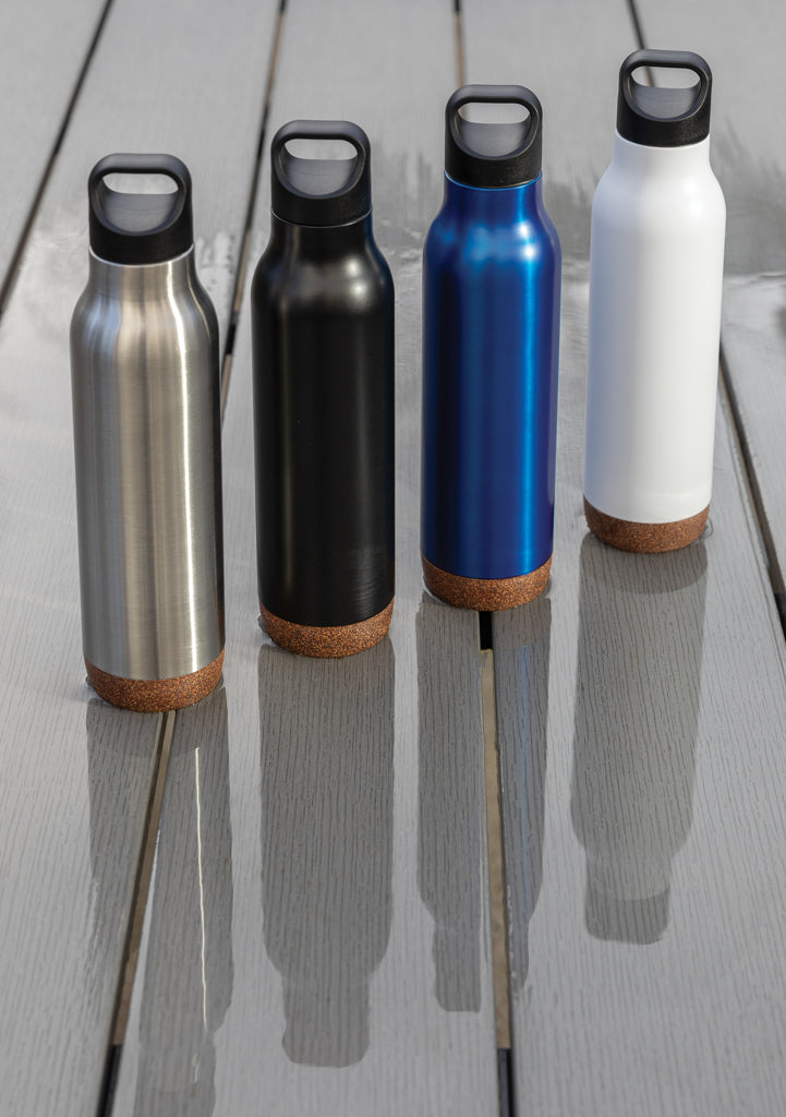 Load image into Gallery viewer, Cork leakproof vacuum flask by XD Collection, a durable drinkware bottle with cork lid and insulated design for hot and cold beverages.