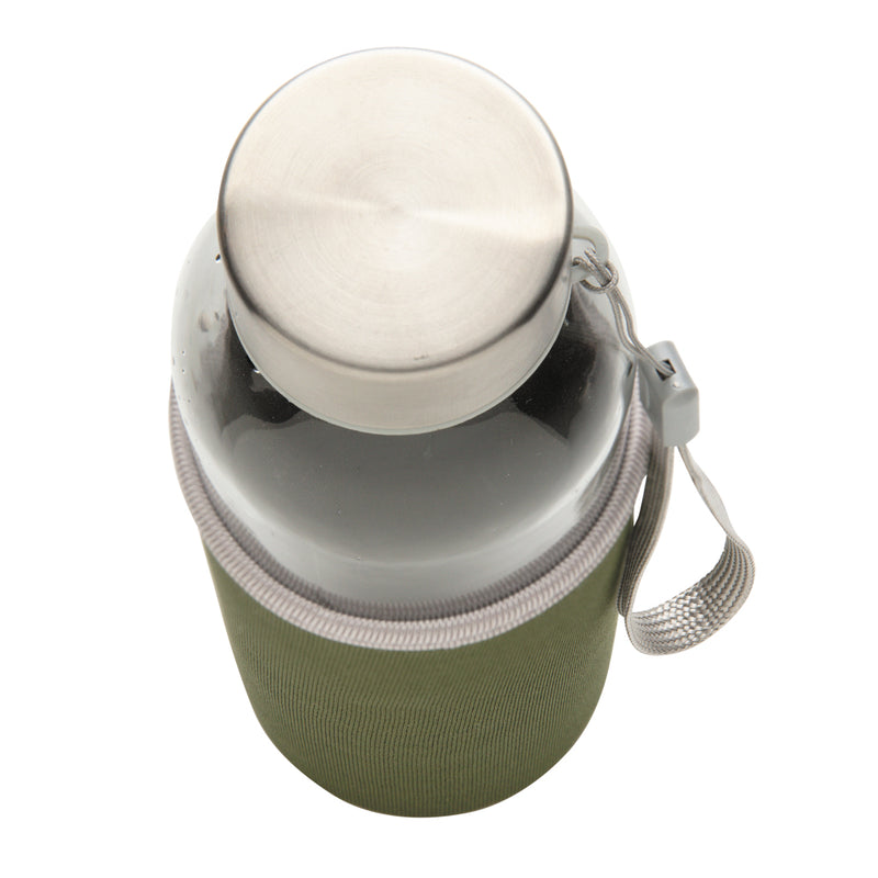 Load image into Gallery viewer, Glass bottle with neoprene sleeve - Custom Wood Designs