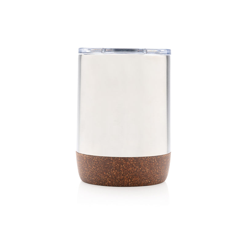 Load image into Gallery viewer, XD Collection RCS Re-steel cork small vacuum coffee mug in black, showing the sleek drinkware design with cork accents.